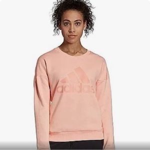 Adidas Must Haves Badge Of Sport Sweatshirt coral color women medium cotton poly